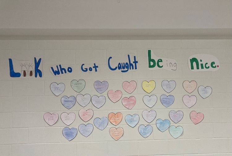 Students gave compliments to each other on these cute hearts.
