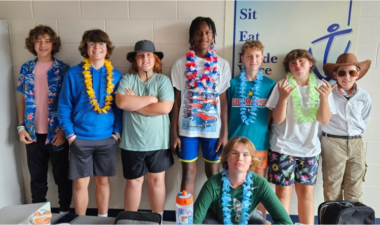 students in island attire 