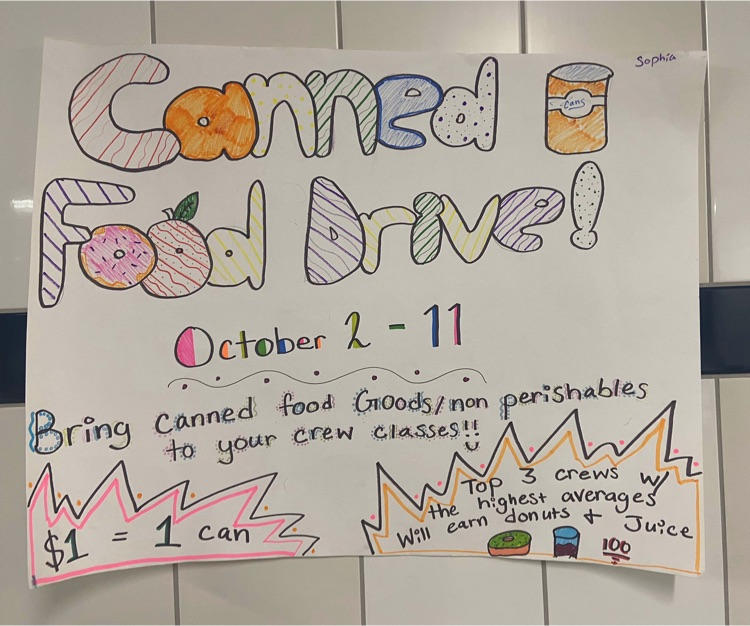 student-created food drive poster